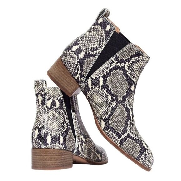 Madewell Womens 7‎ The Carina Boot in Snake Embossed Leather - Picture 1 of 12